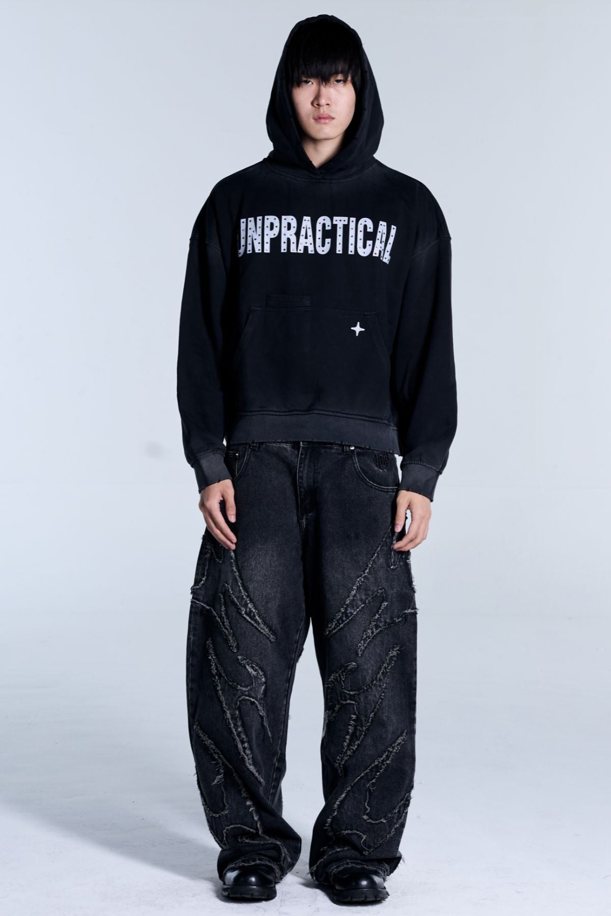 Rhinestone Hoodie Black