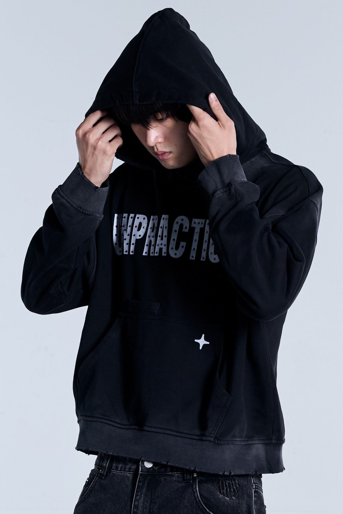 Rhinestone Hoodie Black