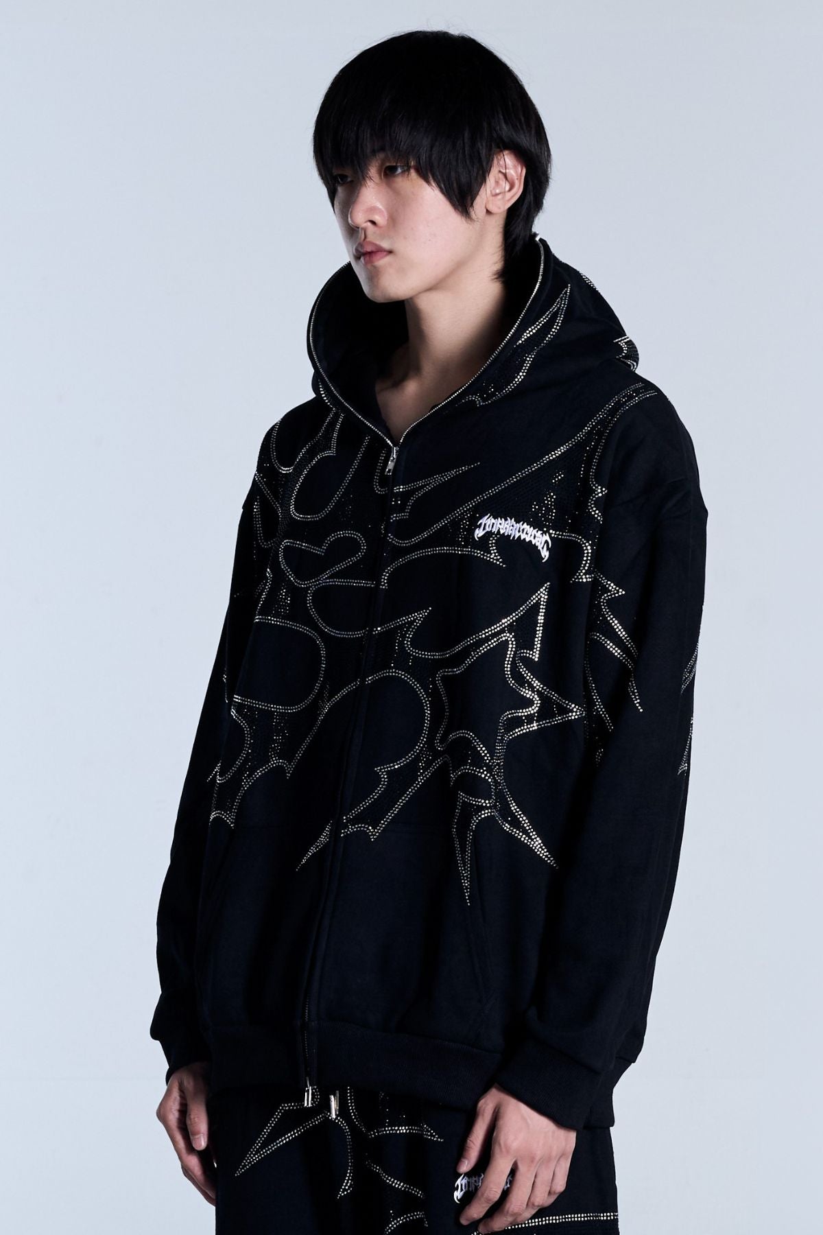 THORNS ZIP HOODIE BLACK
