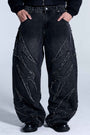 Flamed Black Denim