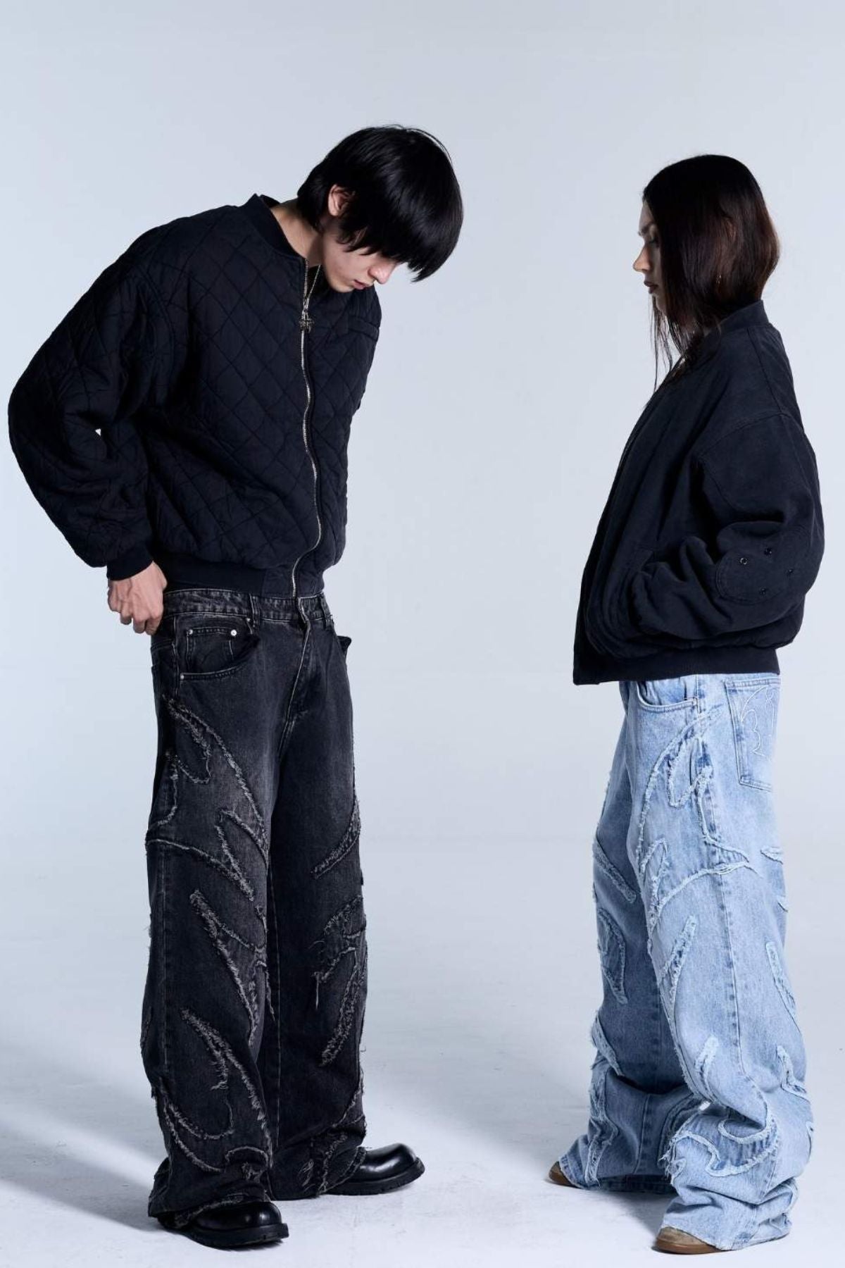 Flamed Black Bomber Jacket