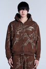 THORNS ZIP HOODIE BROWN