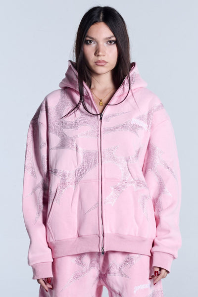 THORNS ZIP HOODIE PINK