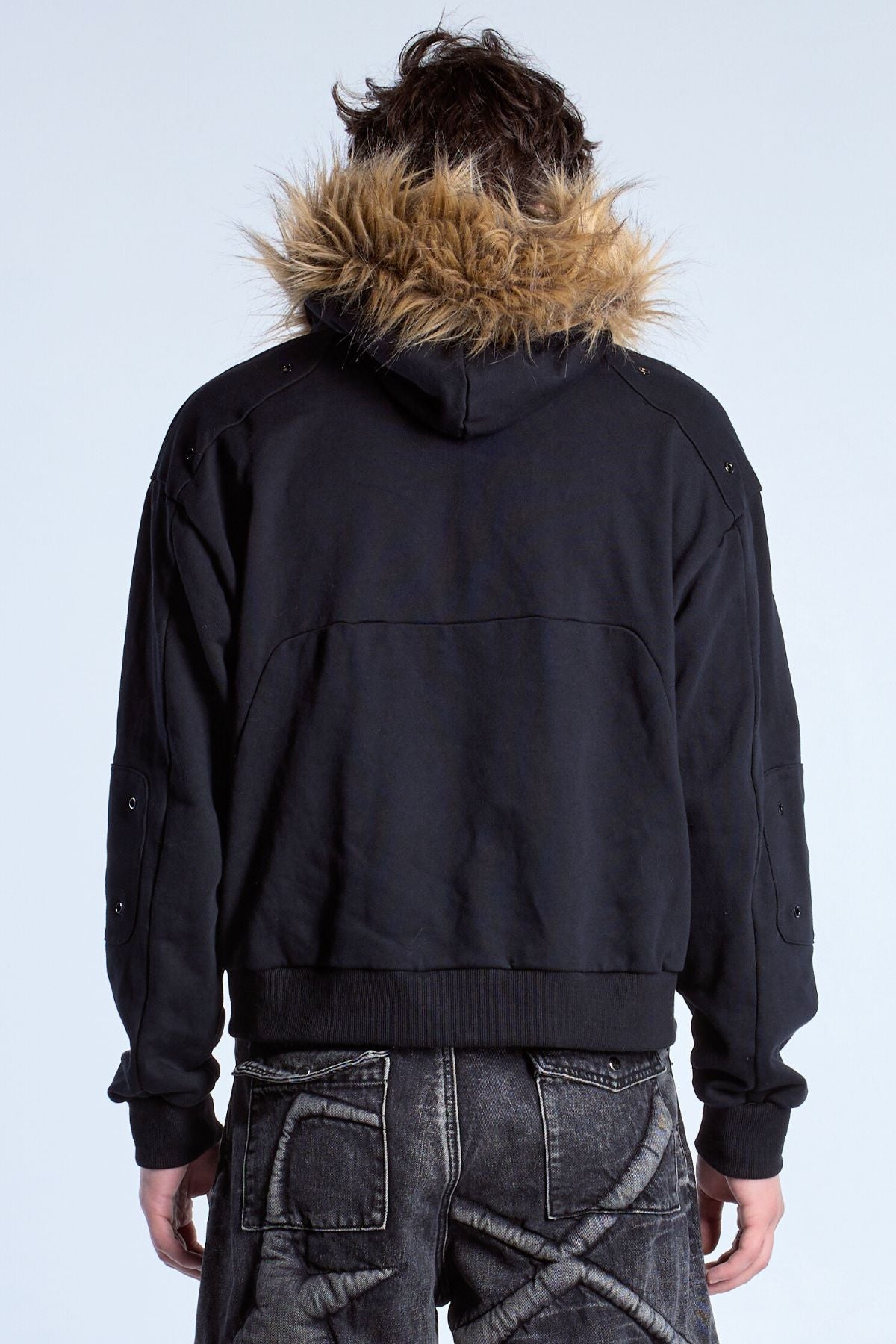 Noire Fur Zip Hoodie