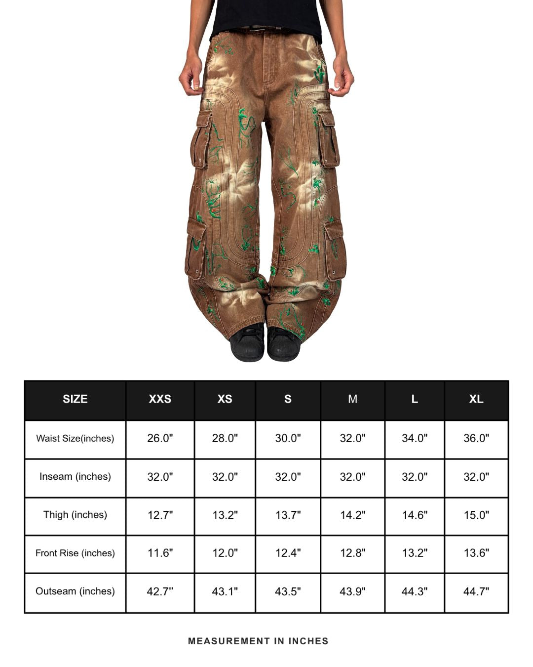 Size chart in inches