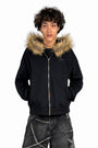 Noire Fur Zip Hoodie
