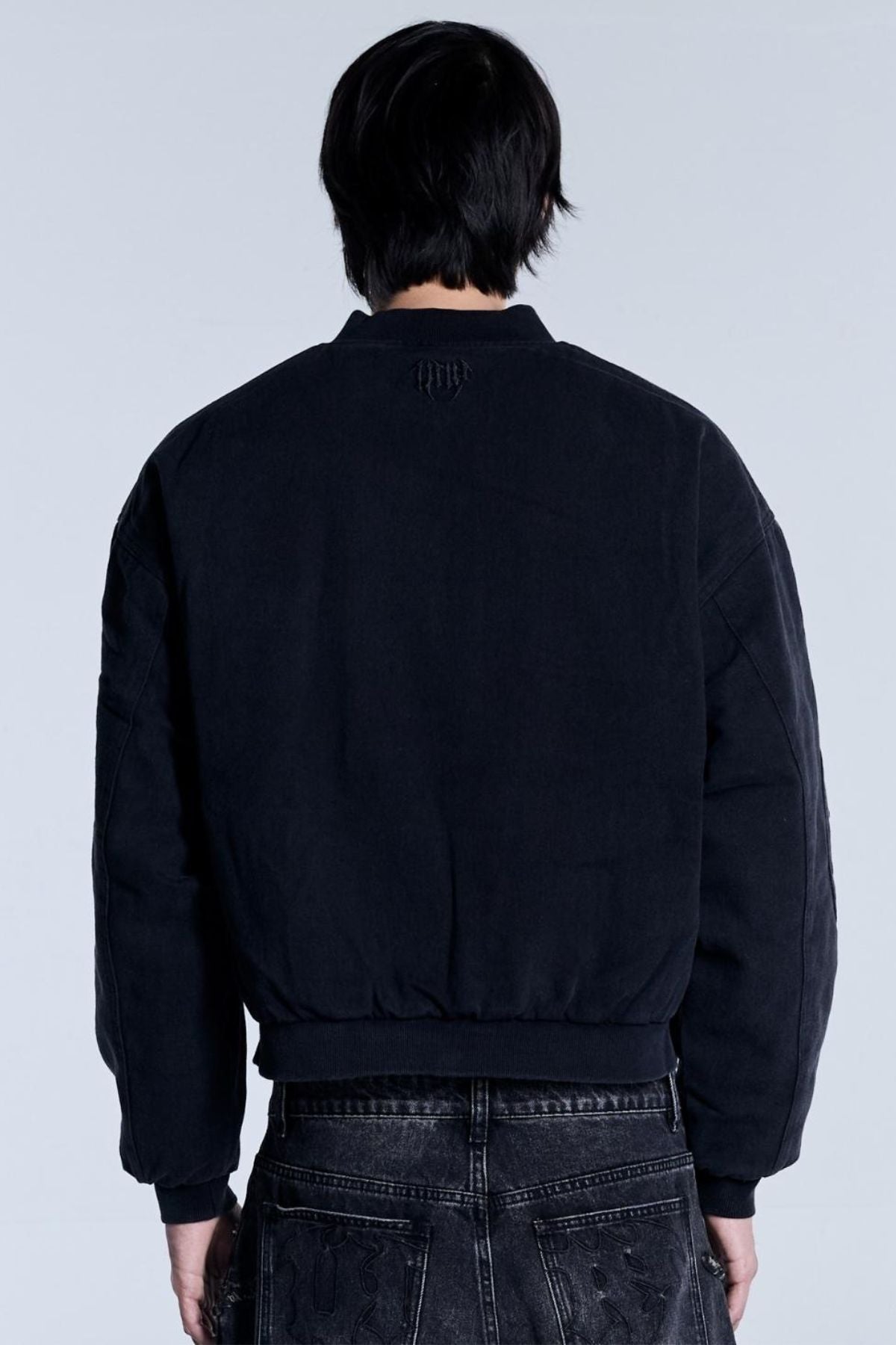 Flamed Black Bomber Jacket