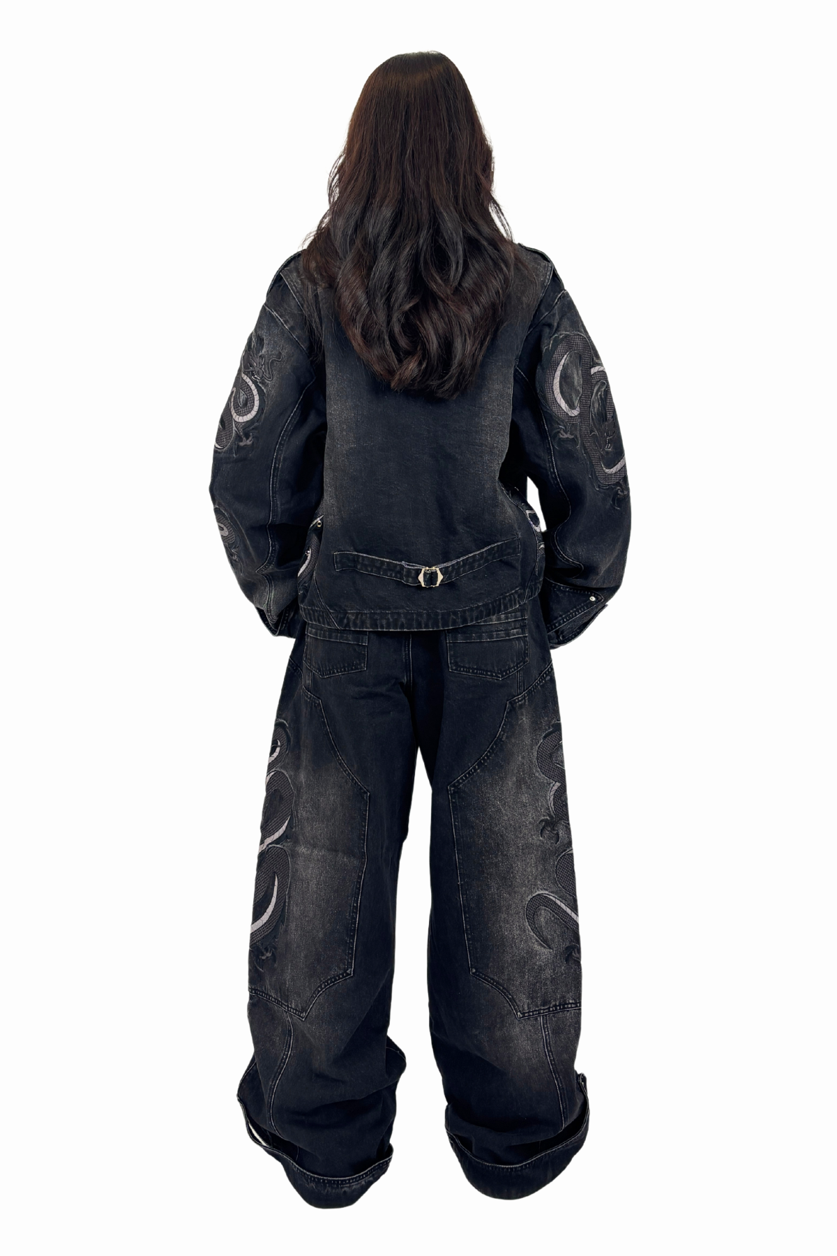 Dragon Denim Jacket Black