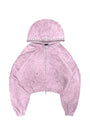 Leopard Zip Hoodie (Pink)