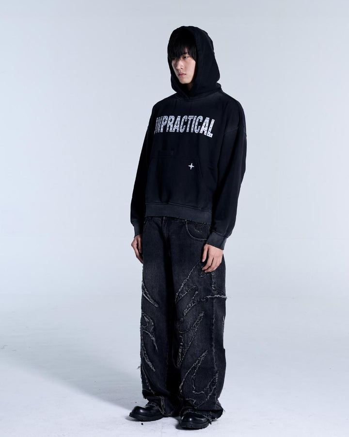 Rhinestone Hoodie Black