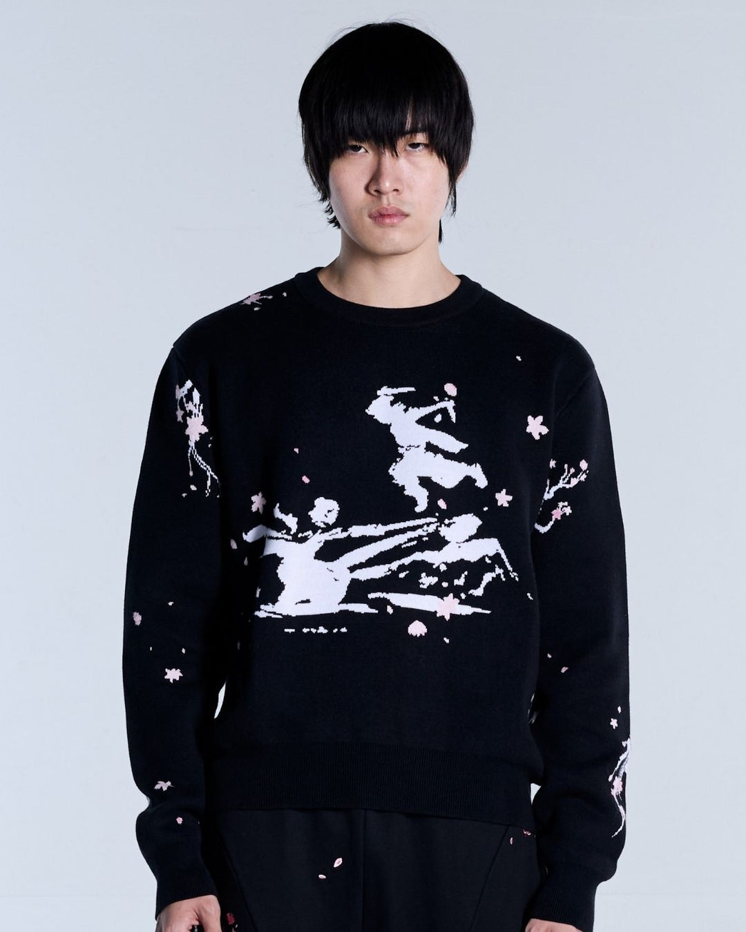 Sakura Black Knit Sweater