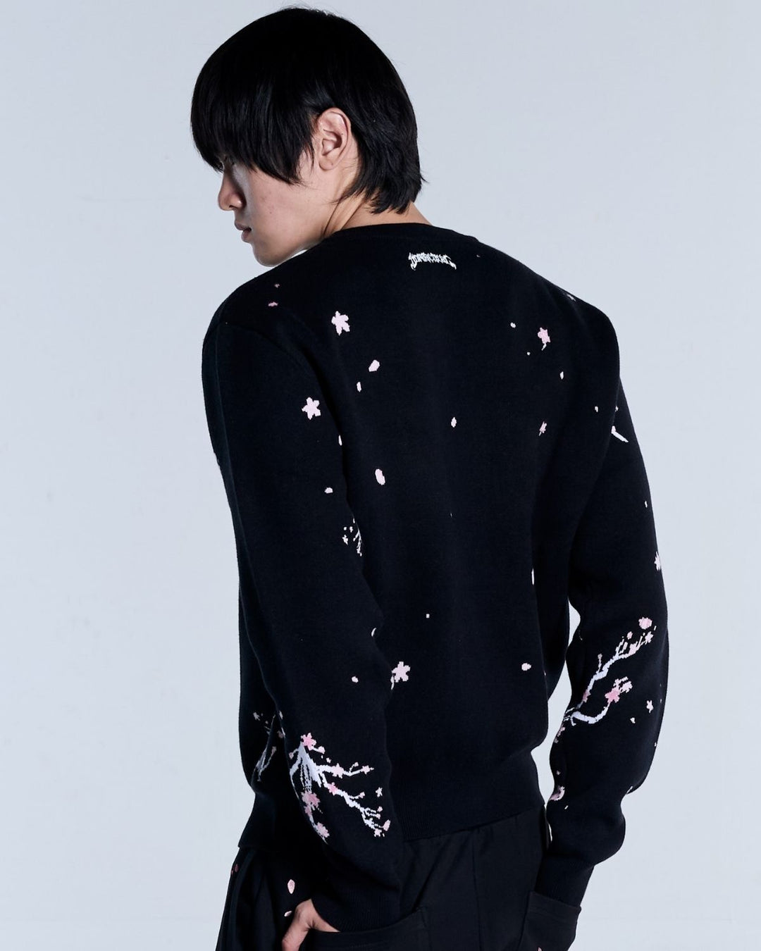 Sakura Black Knit Sweater