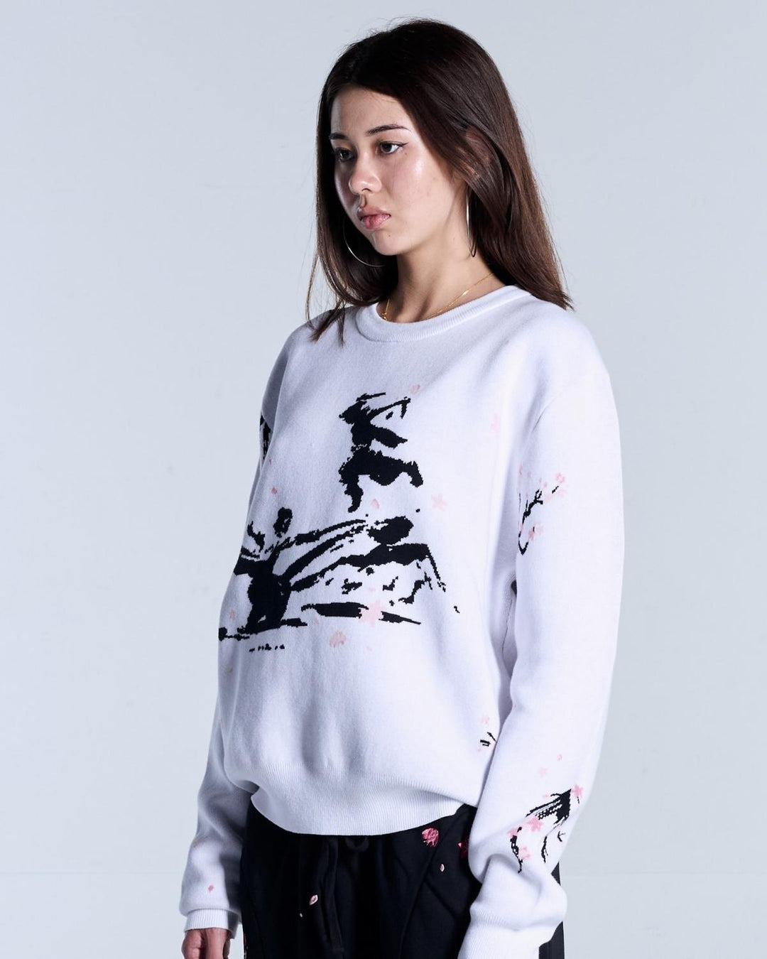 Sakura White Knit Sweater