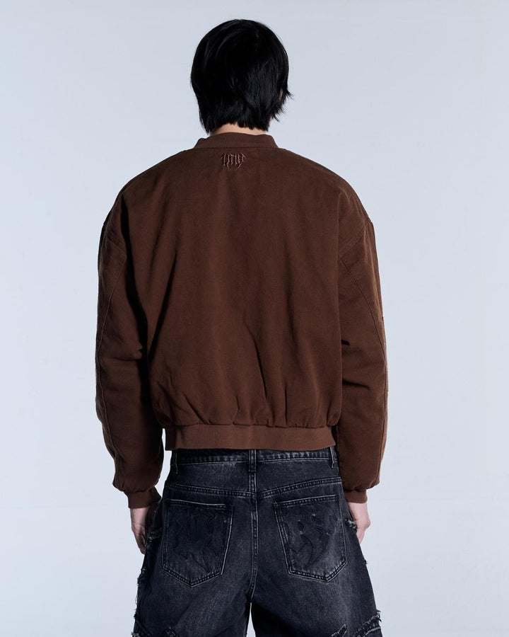 Flamed Mocha Bomber Jacket