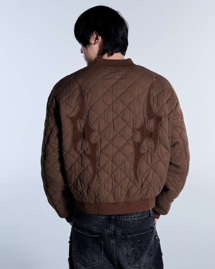 Flamed Mocha Bomber Jacket