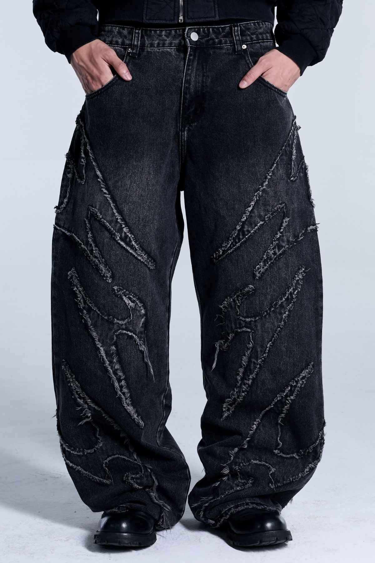 Unpractical Animation Flamed Black Denim – Unpractical