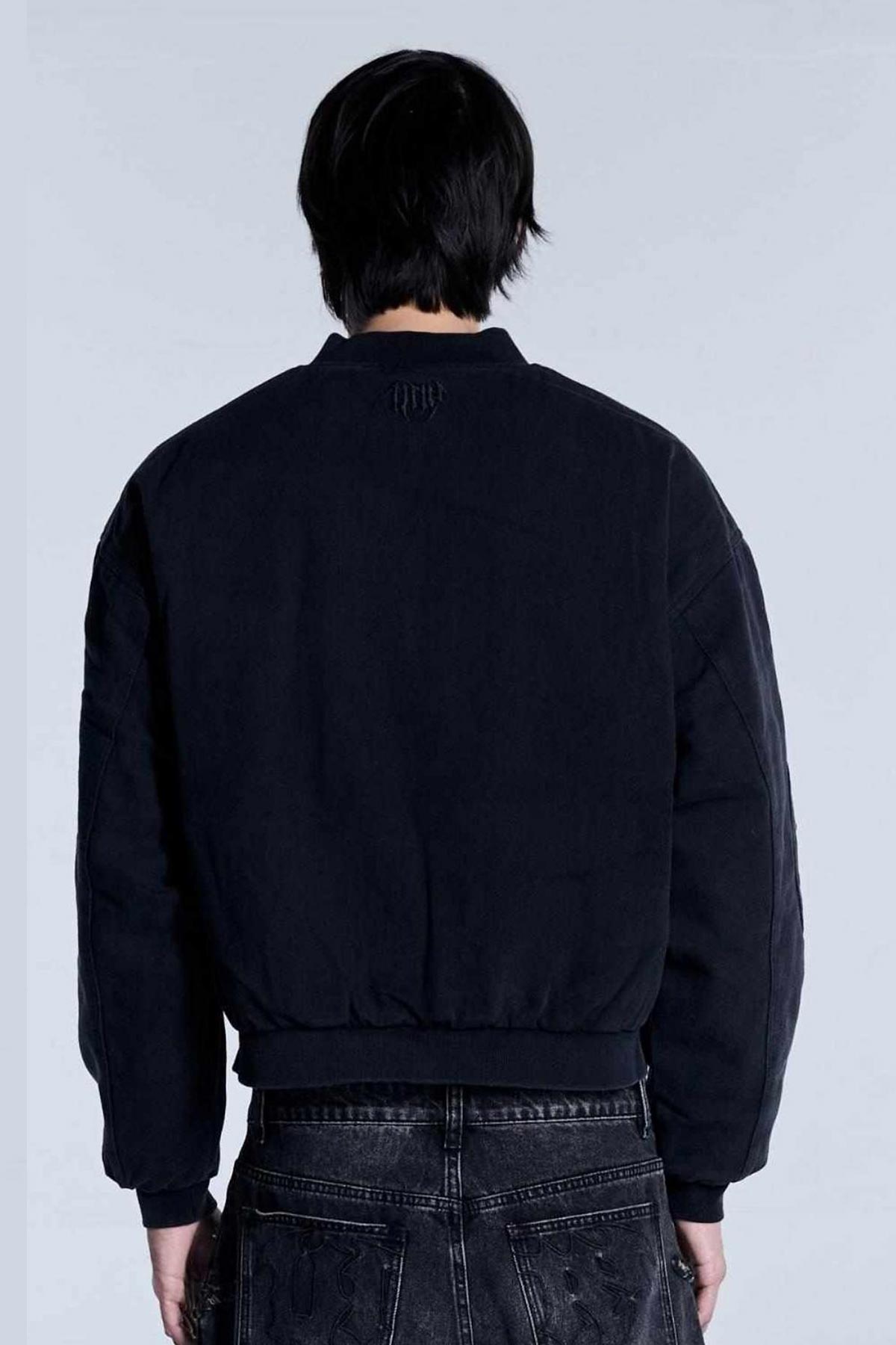 Flamed Black Bomber Jacket