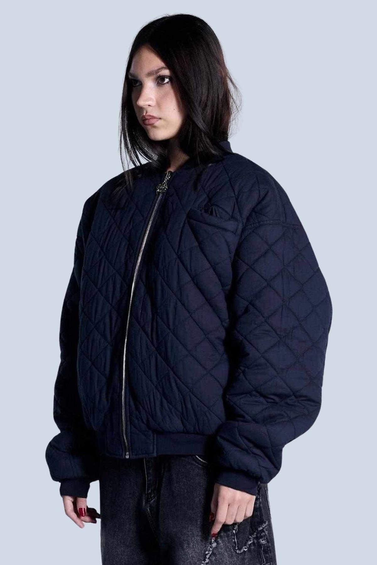 Flamed Navy Bomber Jacket