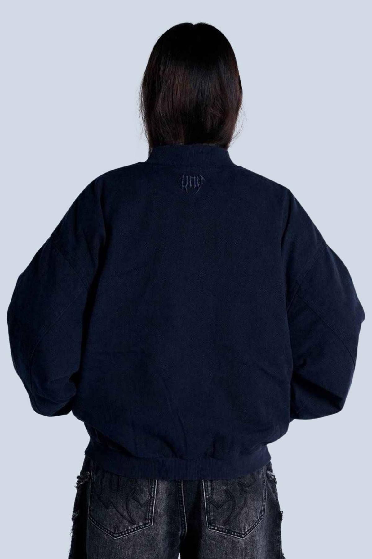 Flamed Navy Bomber Jacket