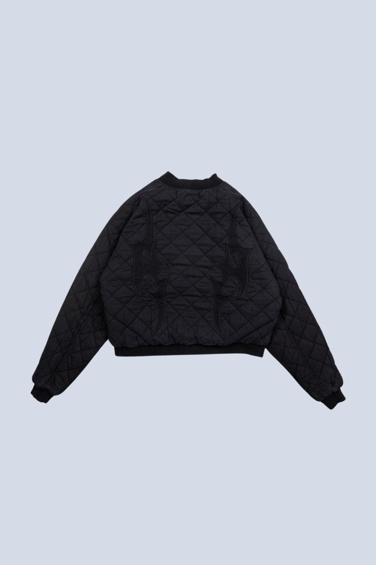 Flamed Black Bomber Jacket
