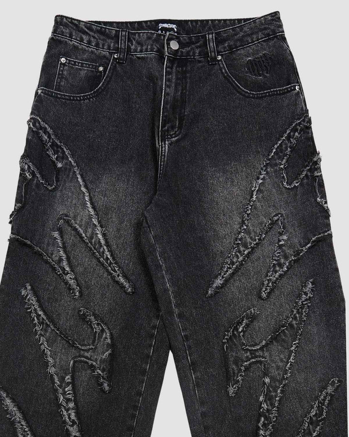 Flamed Black Denim