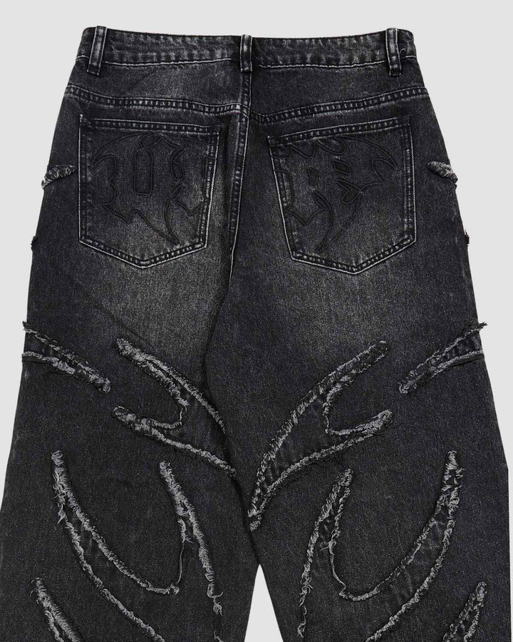 Flamed Black Denim