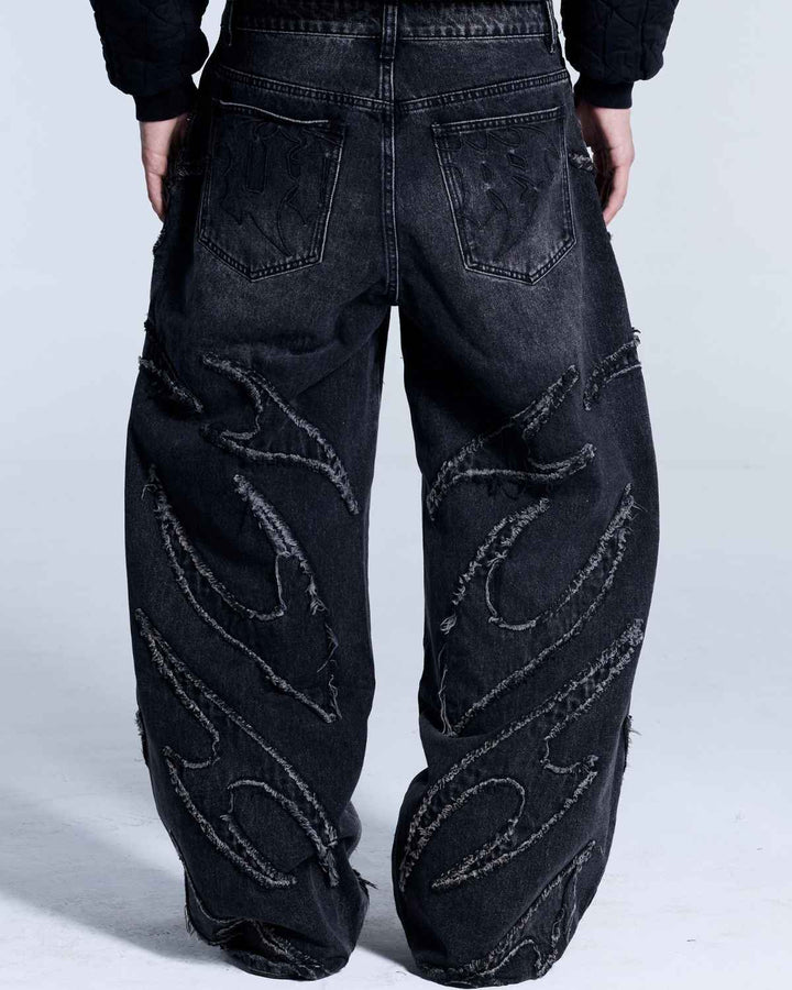 Flamed Black Denim