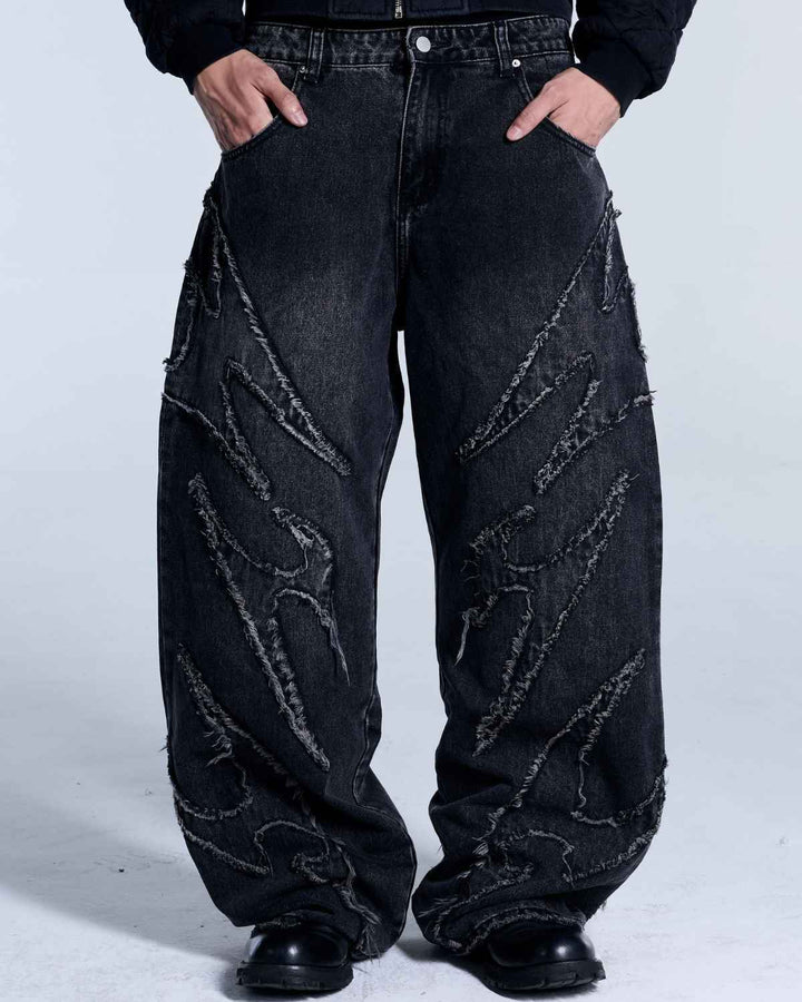 Flamed Black Denim