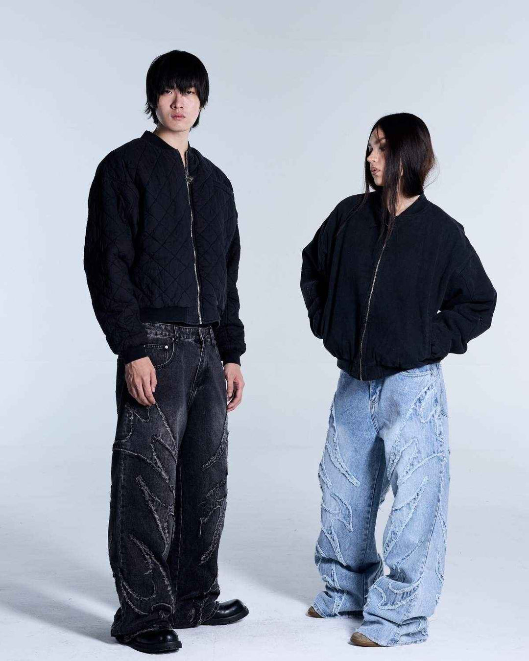 Flamed Black Denim