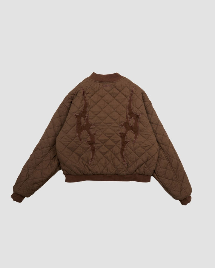 Flamed Mocha Bomber Jacket