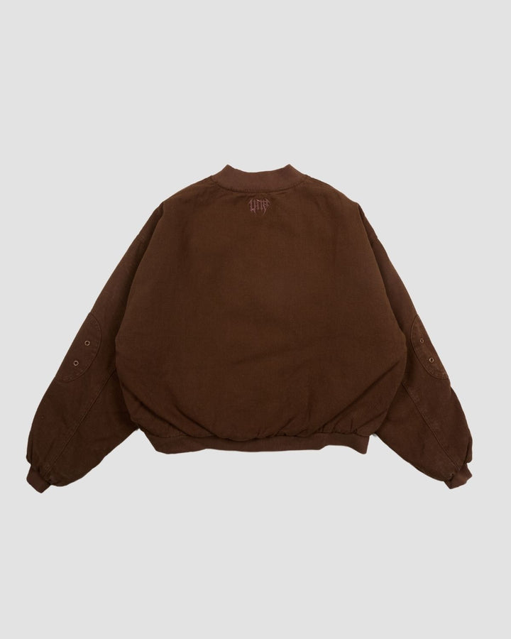 Flamed Mocha Bomber Jacket