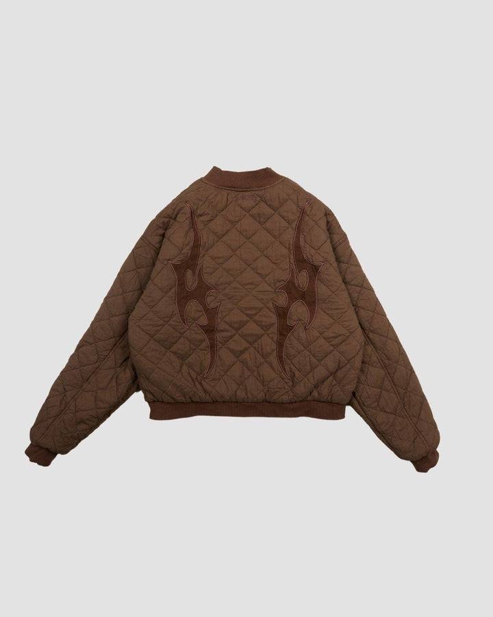 Flamed Mocha Bomber Jacket