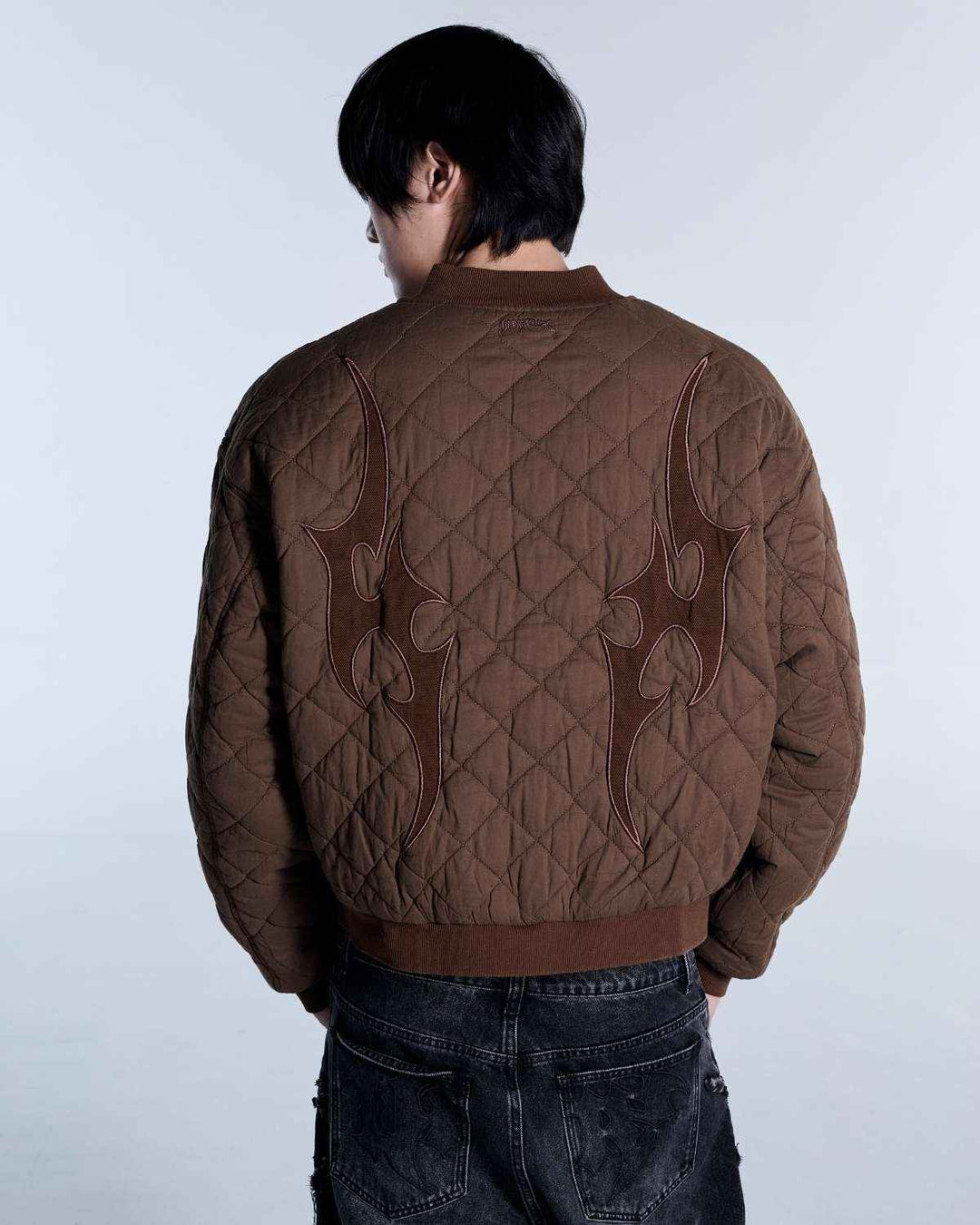 Flamed Mocha Bomber Jacket