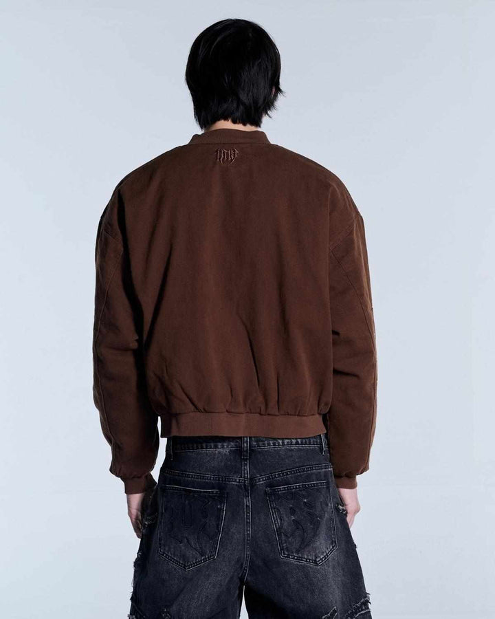 Flamed Mocha Bomber Jacket