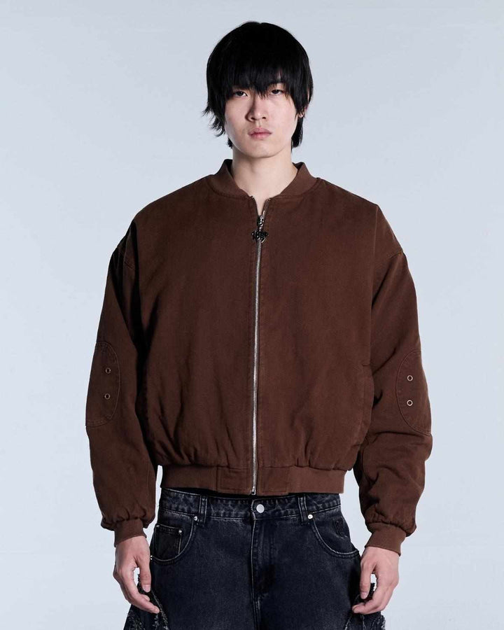 Flamed Mocha Bomber Jacket