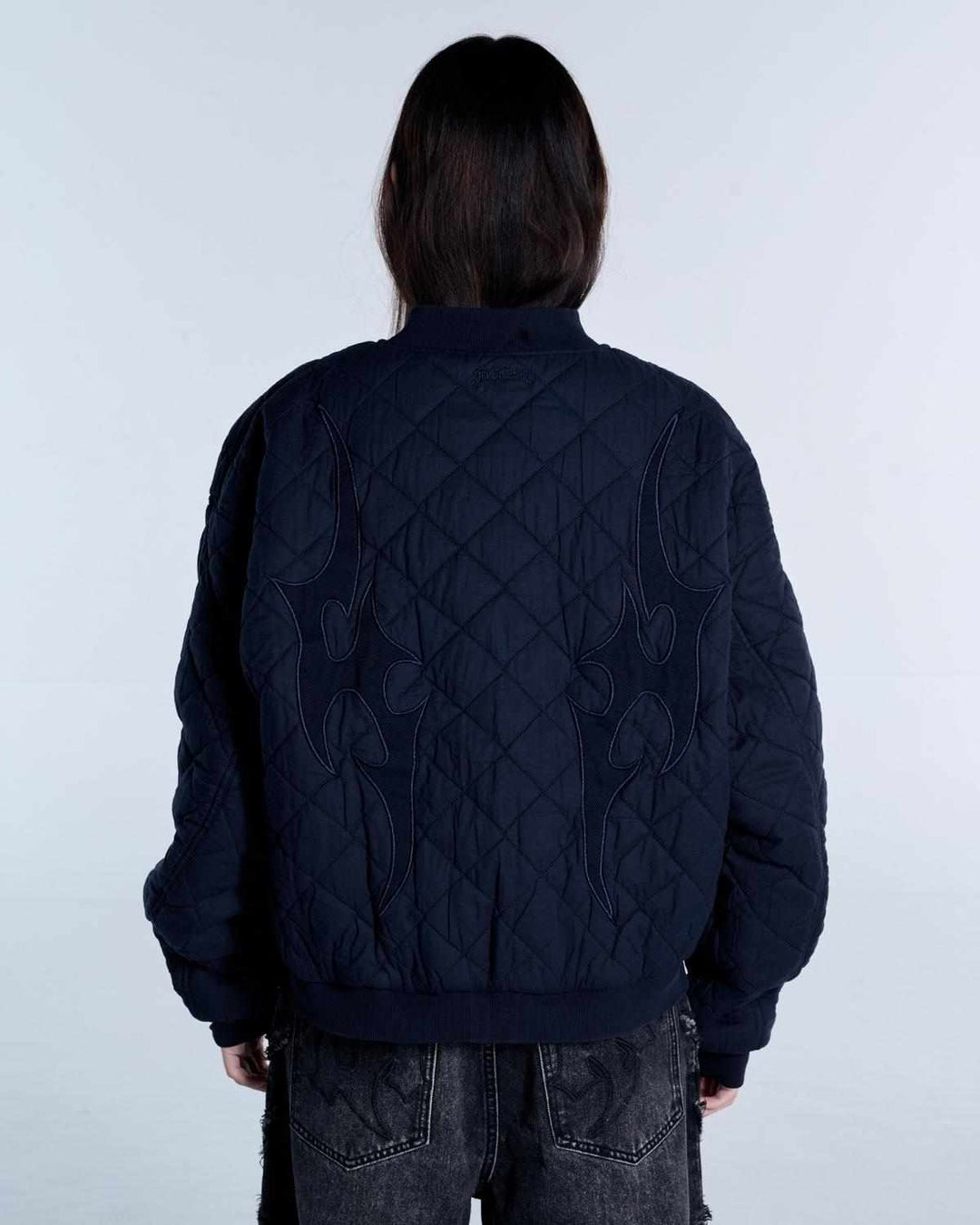 Flamed Navy Bomber Jacket