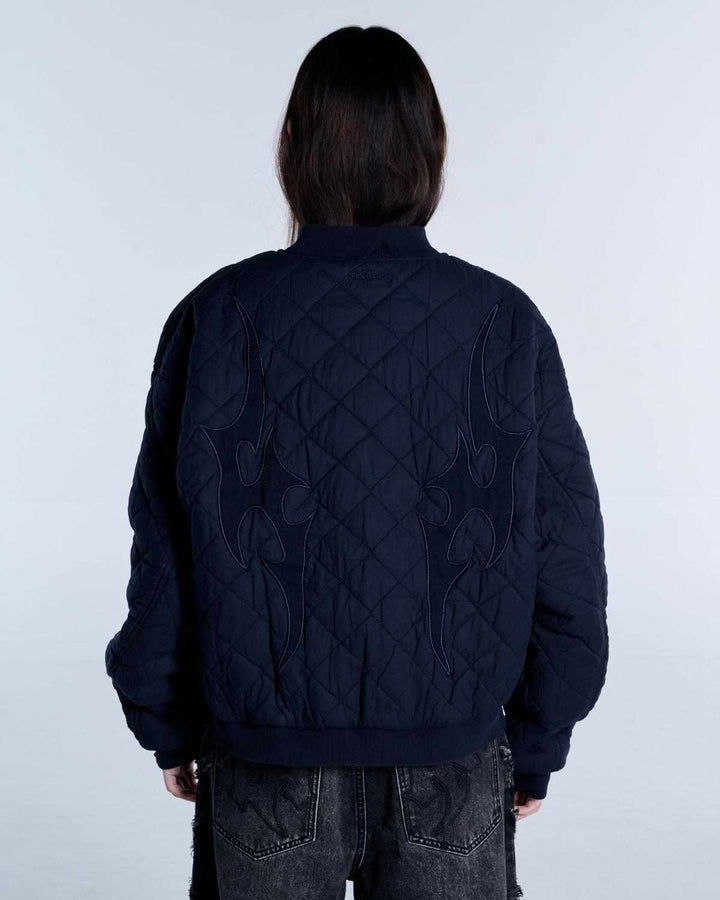 Flamed Navy Bomber Jacket