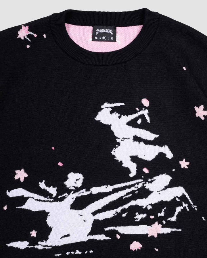 Sakura Black Knit Sweater