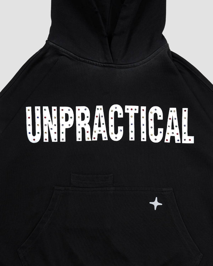 Rhinestone Hoodie Black