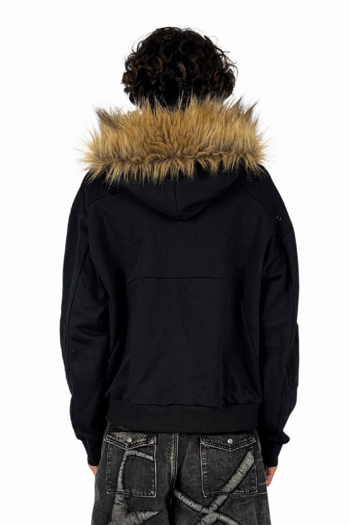 Noire Fur Zip Hoodie