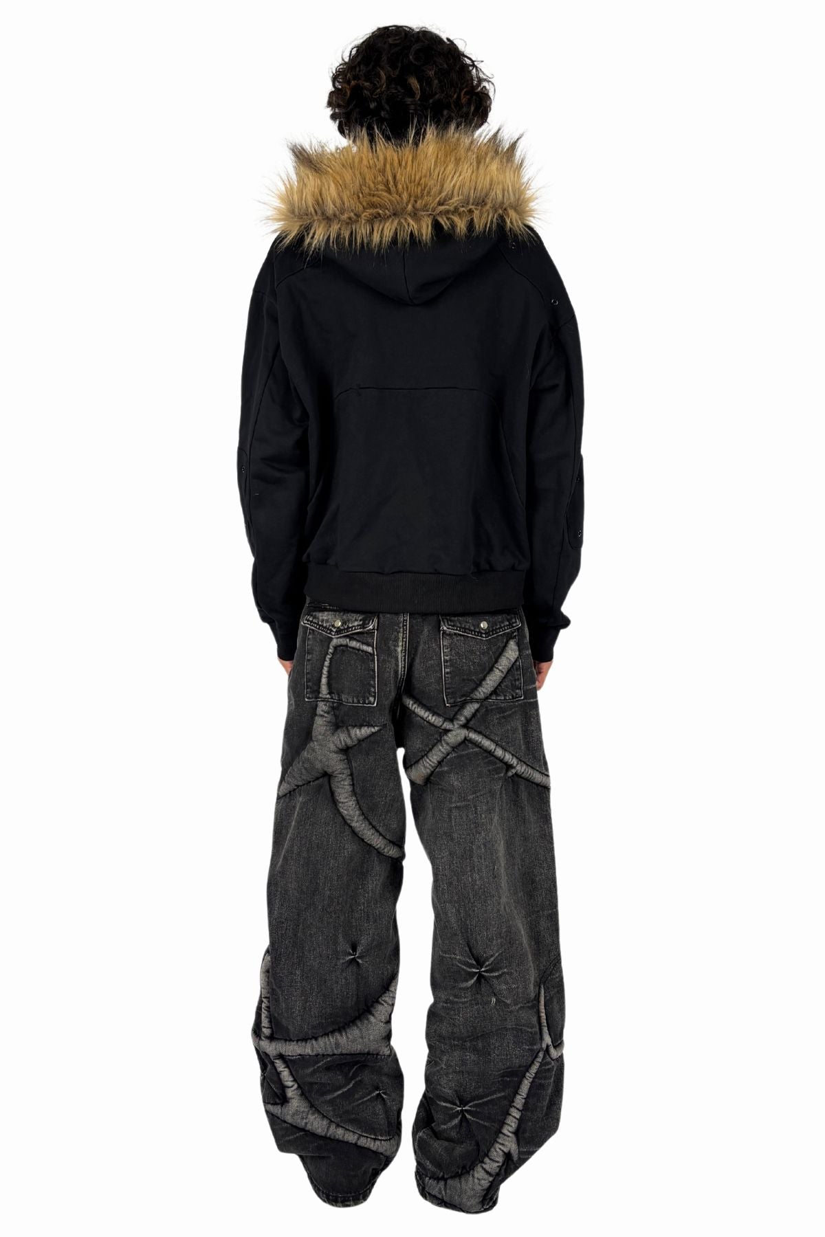 Noire Fur Zip Hoodie