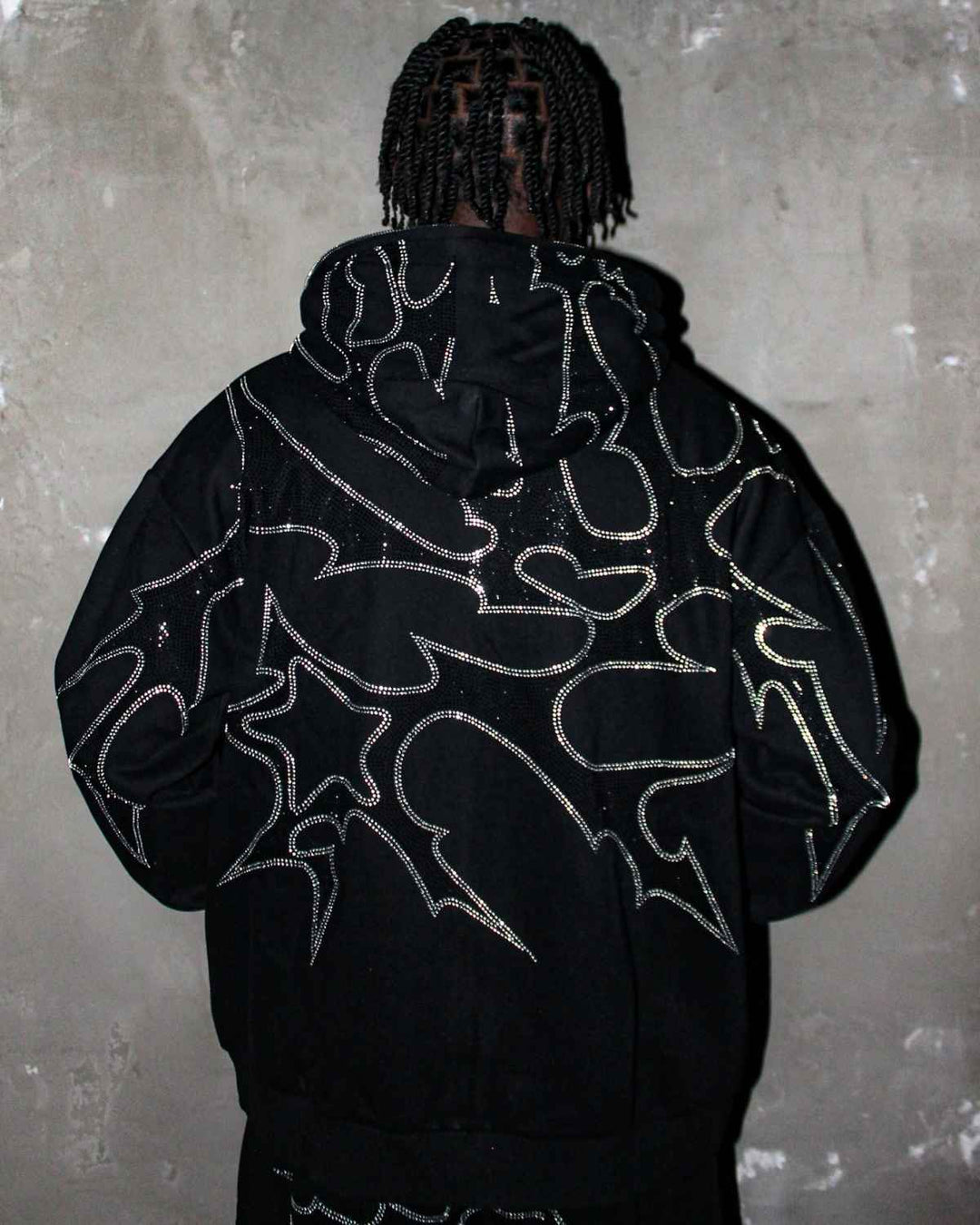 THORNS ZIP HOODIE BLACK