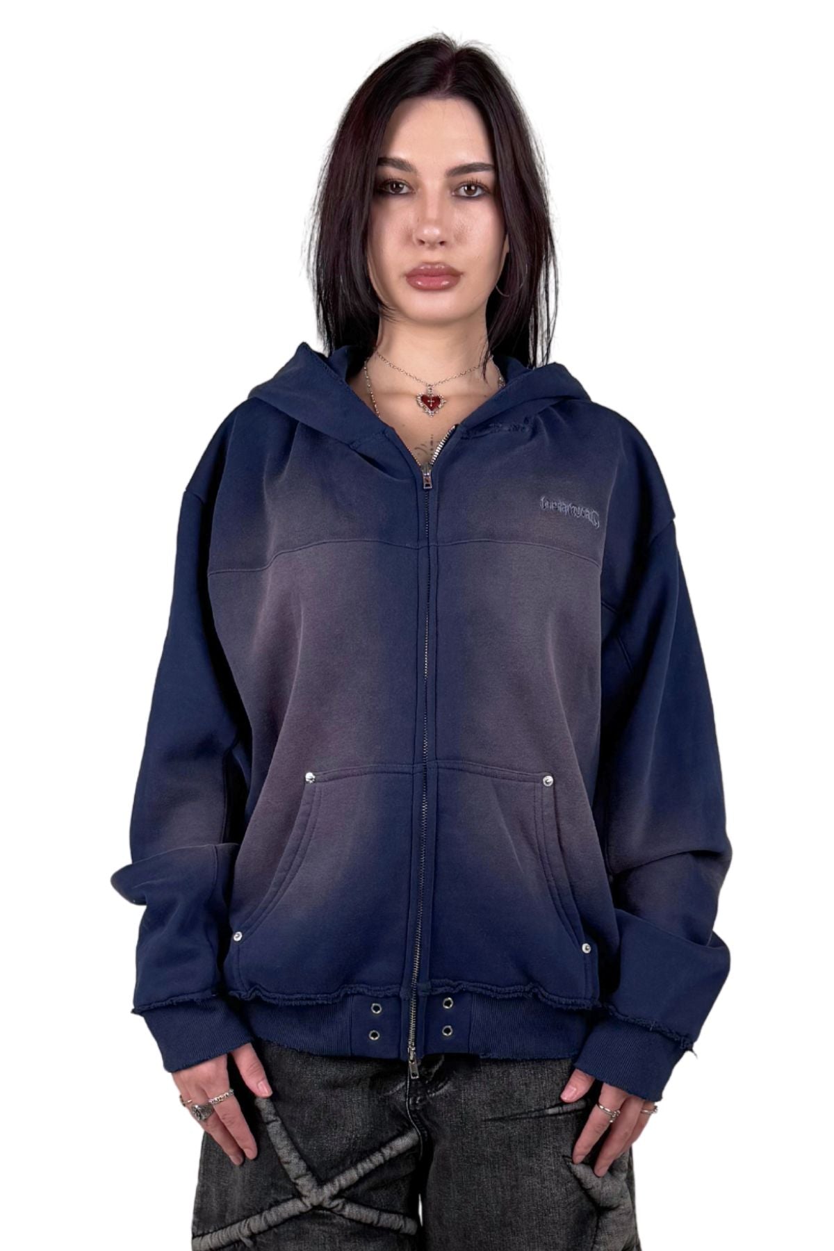 Navy Essentials Zip Hoodie