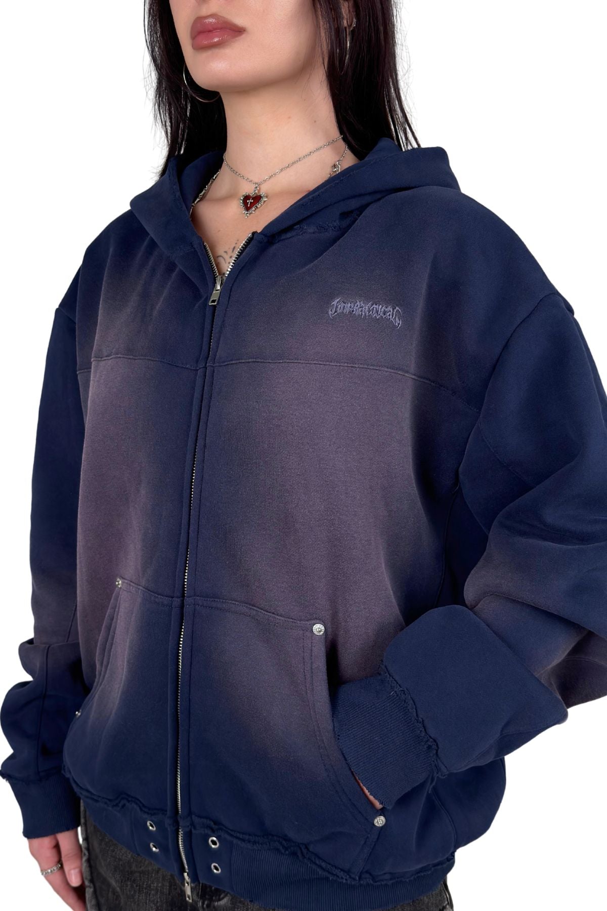 Navy Essentials Zip Hoodie