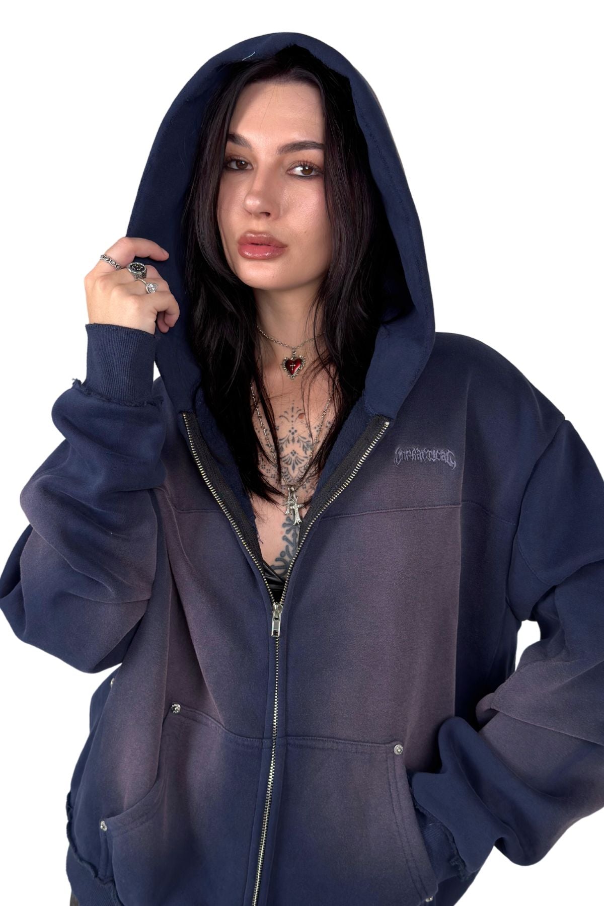 Navy Essentials Zip Hoodie
