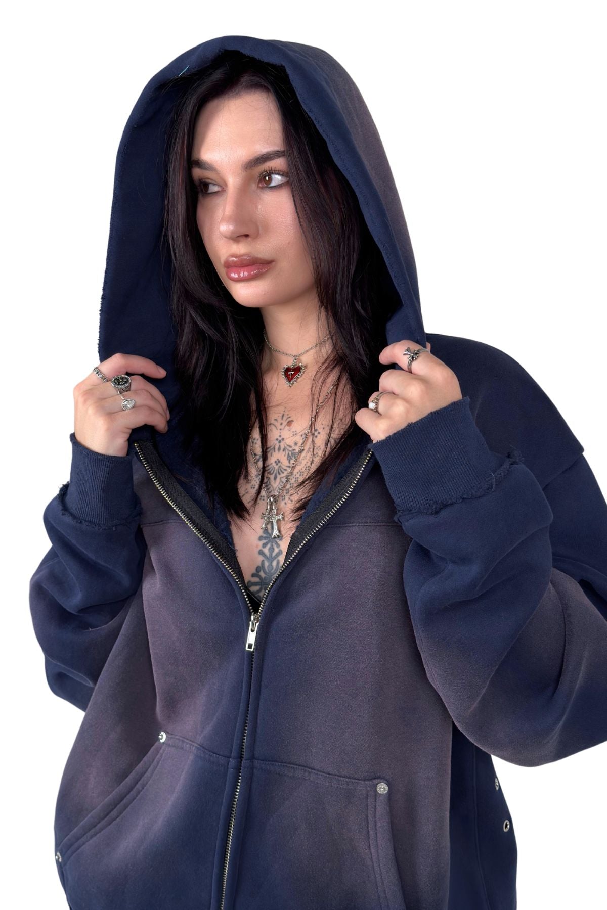 Navy Essentials Zip Hoodie