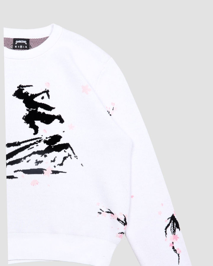 Sakura White Knit Sweater