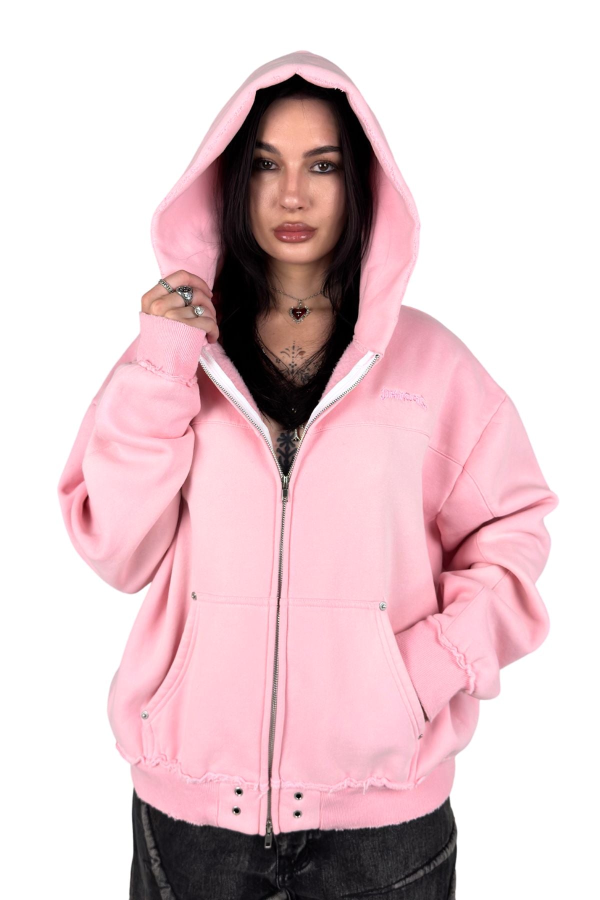 Pink Essentials Zip Hoodie