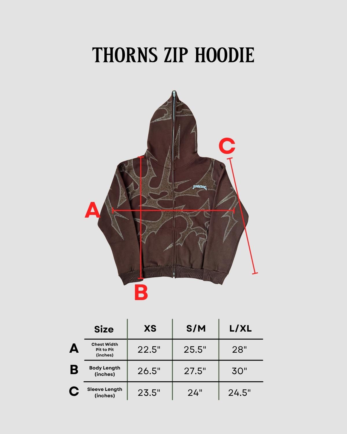 トップス stingwater Thorn Zip Up Hoodie Brown S THORNS ZIP HOODIE BROWN – Unpractical