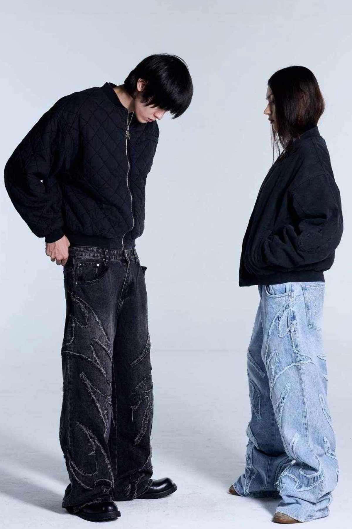 Flamed Black Bomber Jacket